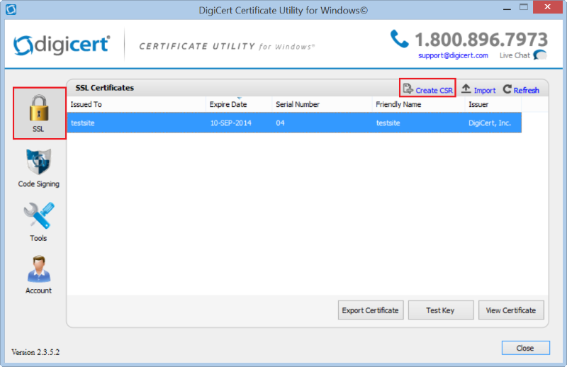 Create a renewal CSR in Windows