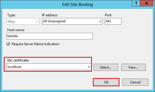 IIS Manager Edit Site Binding