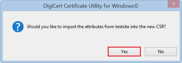 Create a renewal CSR in Windows