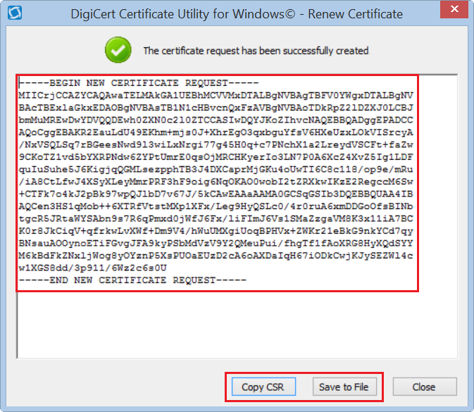 Copy CSR to Clipboard