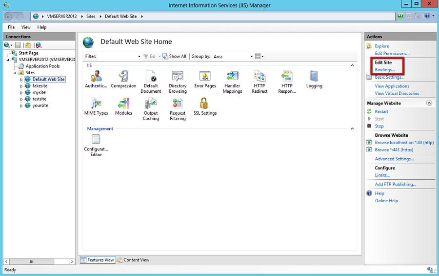 Internet Information Services (IIS) Manager