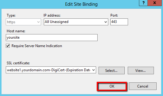 Edit Site Bindings