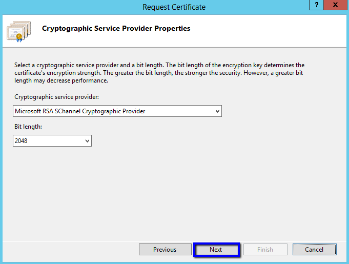 IIS 8 Cryptographic Service Provider Properties