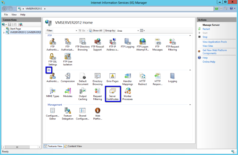 IIS 8 Security Certificates