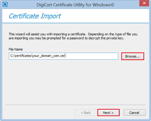 Import Certificate