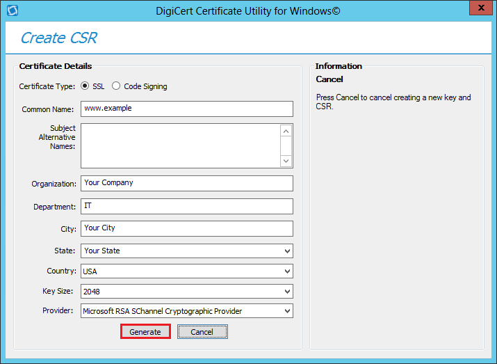 Enter CSR Details