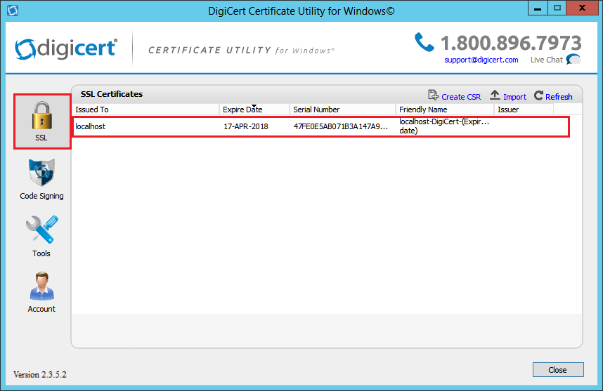 Import an SSL Certificate